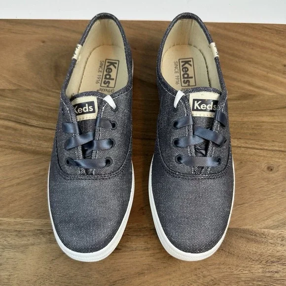 New NIB Womens Keds Champion Matte Metallic Blue Shoes Sneakers Size 6.5 M - Picture 4 of 8
